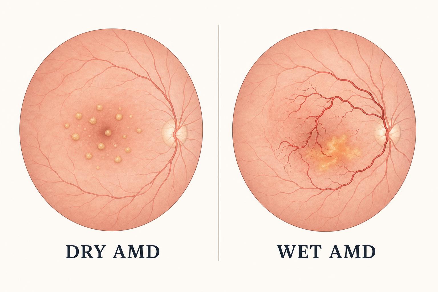 Dry vs wet macular degeneration — comparison of retinal changes